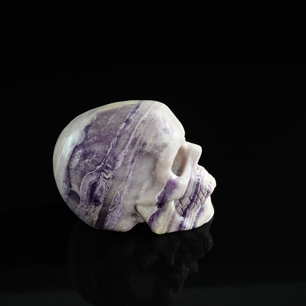 3.0" Purple Malachite Crystal Skull Carving - Unique Piece #PM15