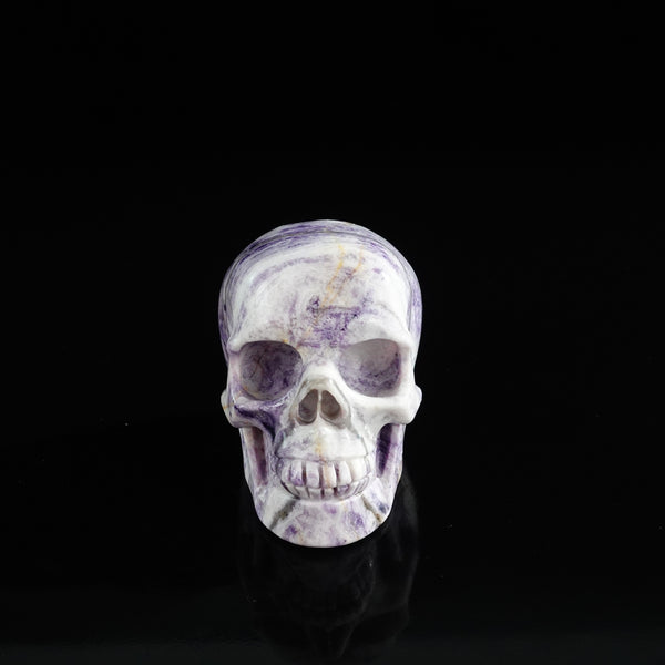 3.0" Purple Malachite Crystal Skull Carving - Unique Piece #PM16