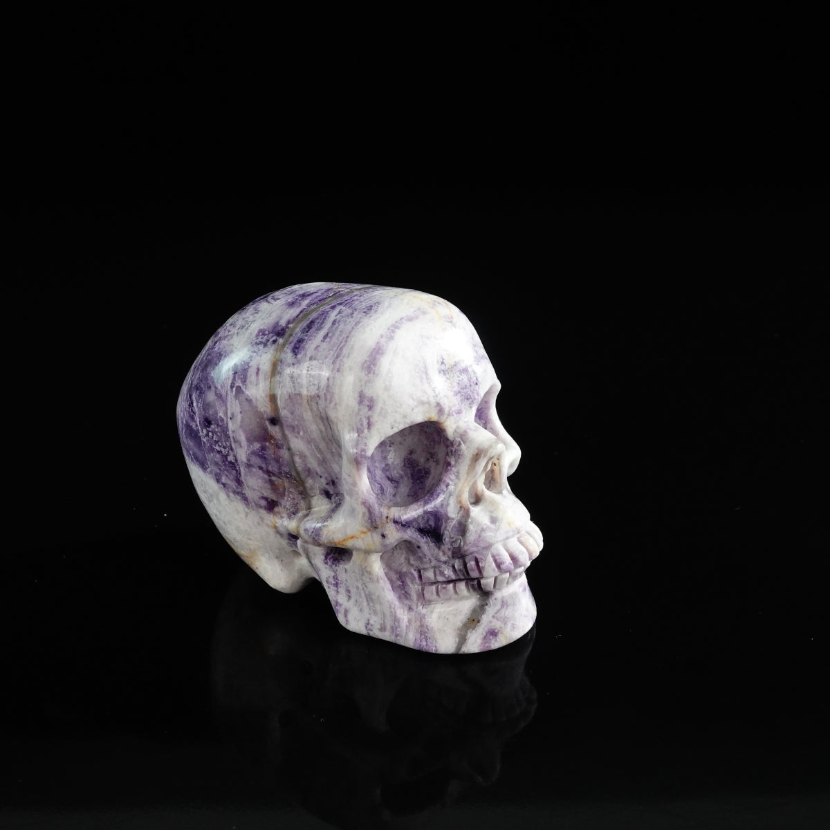 3.0" Purple Malachite Crystal Skull Carving - Unique Piece #PM16