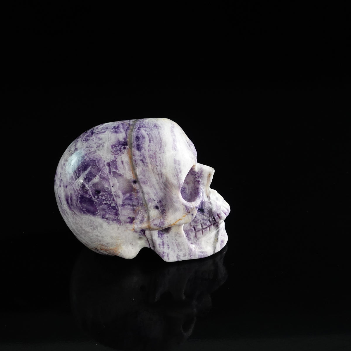 3.0" Purple Malachite Crystal Skull Carving - Unique Piece #PM16