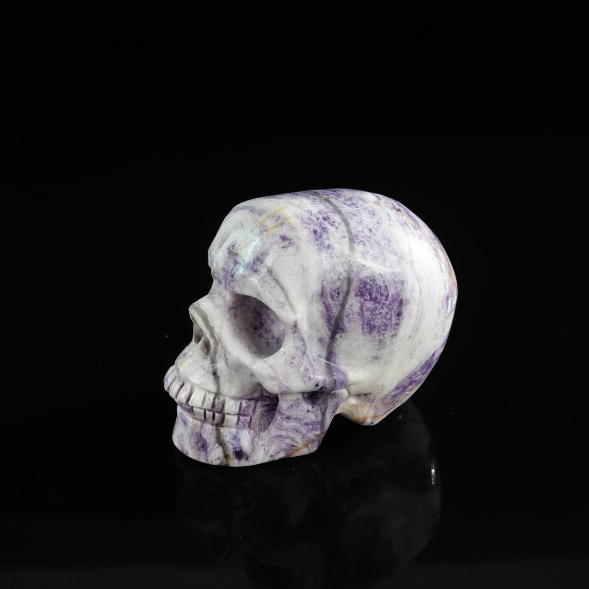 3.0" Purple Malachite Crystal Skull Carving - Unique Piece #PM16
