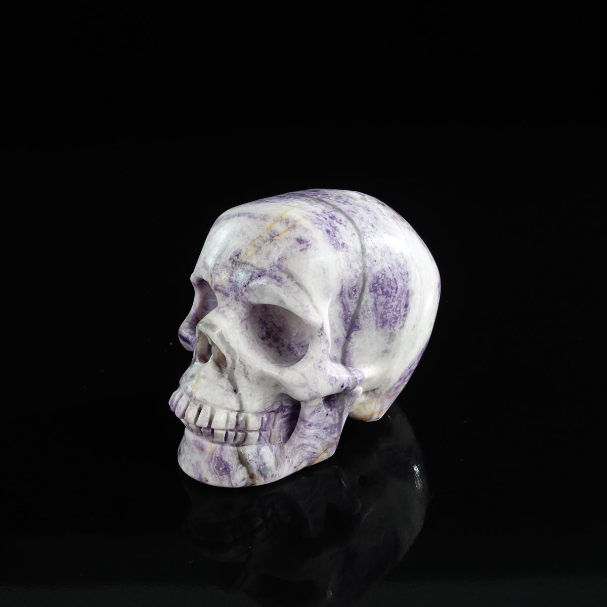 3.0" Purple Malachite Crystal Skull Carving - Unique Piece #PM16