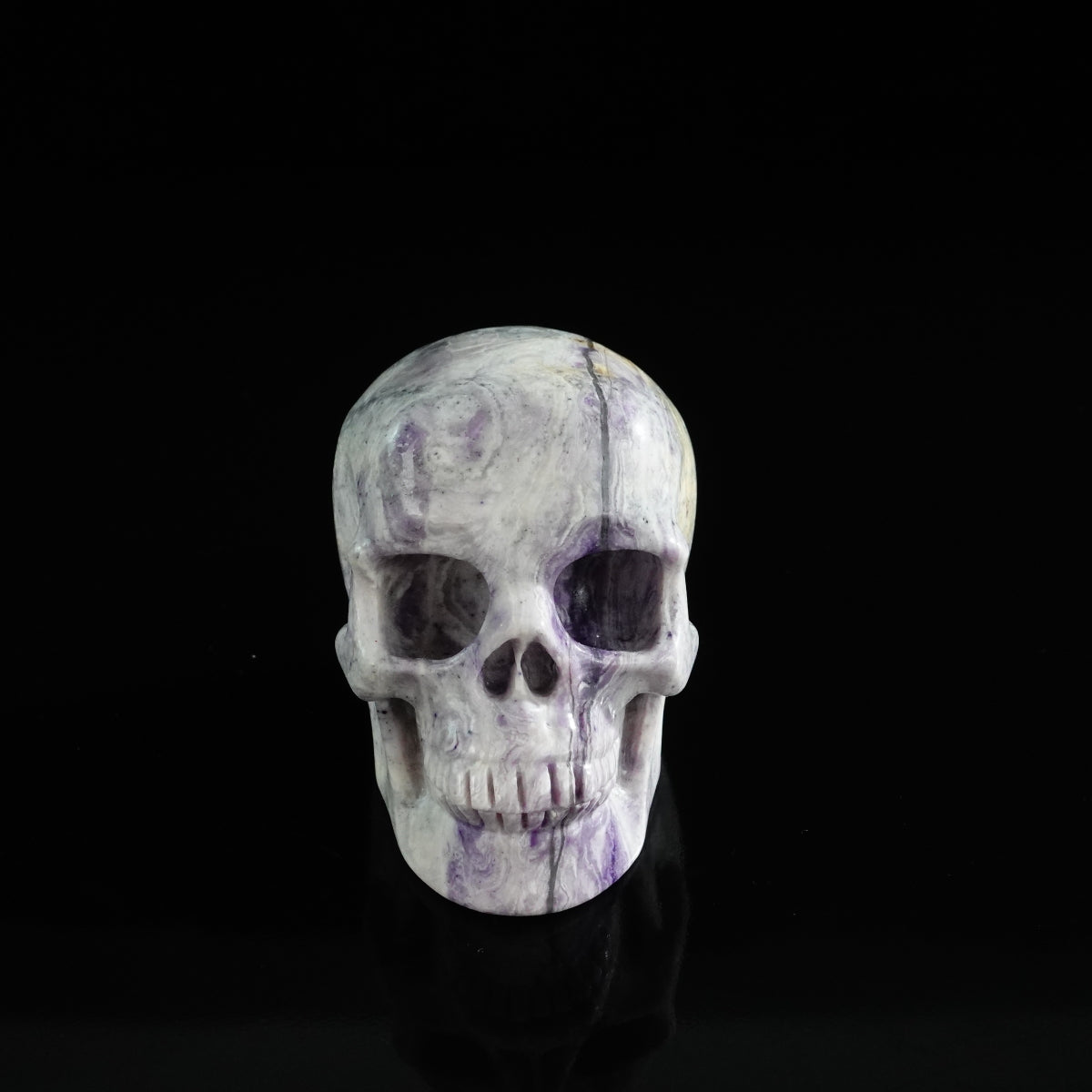 3.0" Purple Malachite Crystal Skull Carving - Unique Piece #PM17