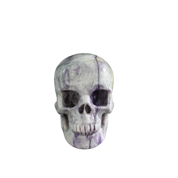 3.0" Purple Malachite Crystal Skull Carving - Unique Piece #PM17