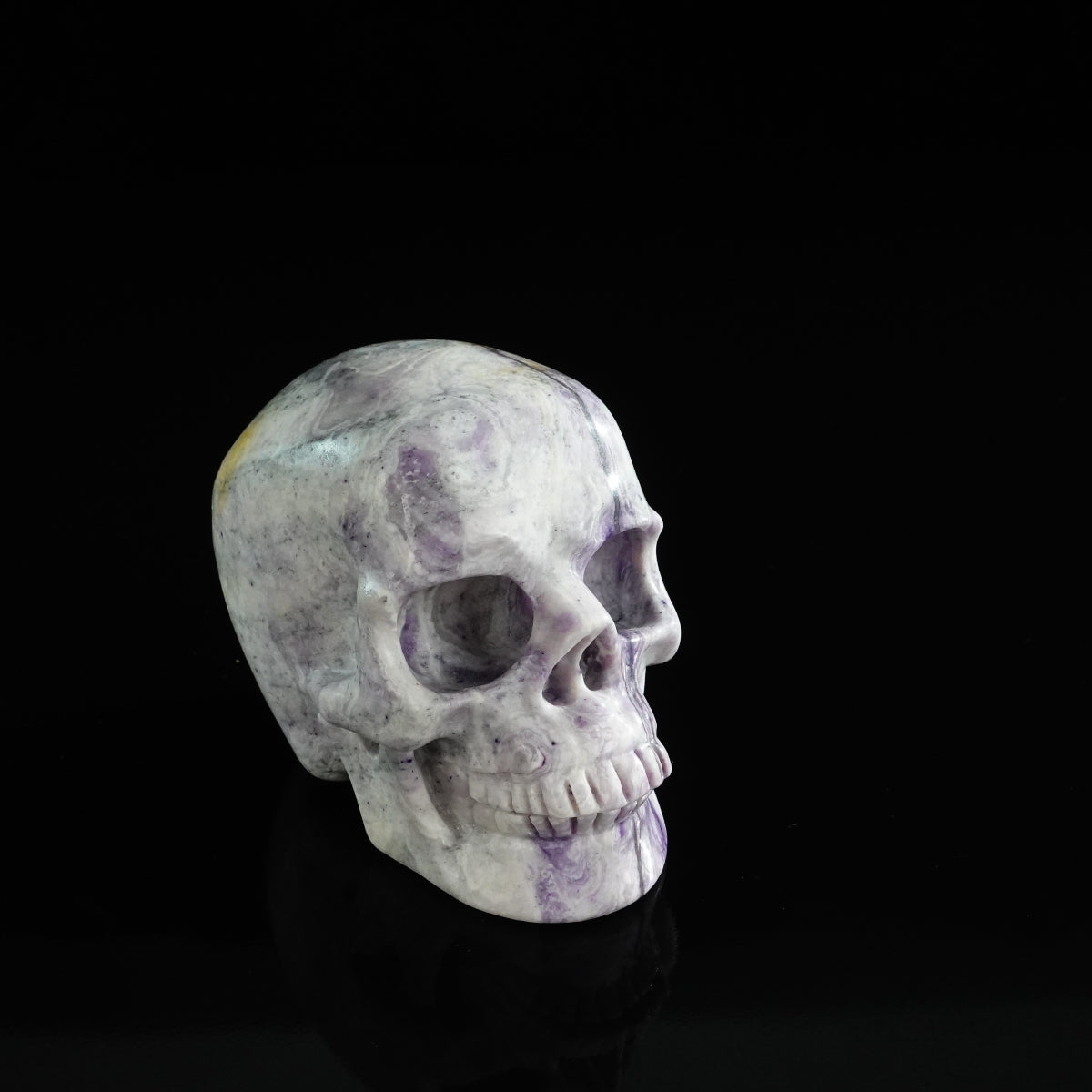 3.0" Purple Malachite Crystal Skull Carving - Unique Piece #PM17