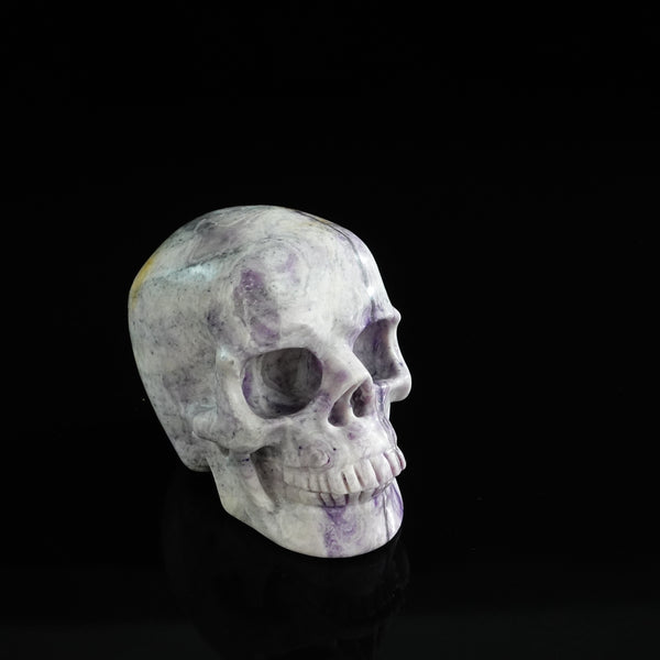 3.0" Purple Malachite Crystal Skull Carving - Unique Piece #PM17 - alternate view