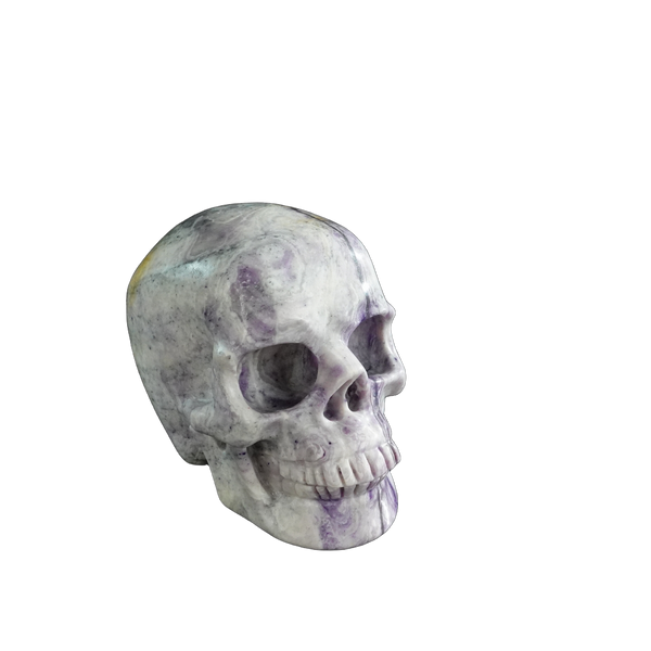3.0" Purple Malachite Crystal Skull Carving - Unique Piece #PM17 - alternate view