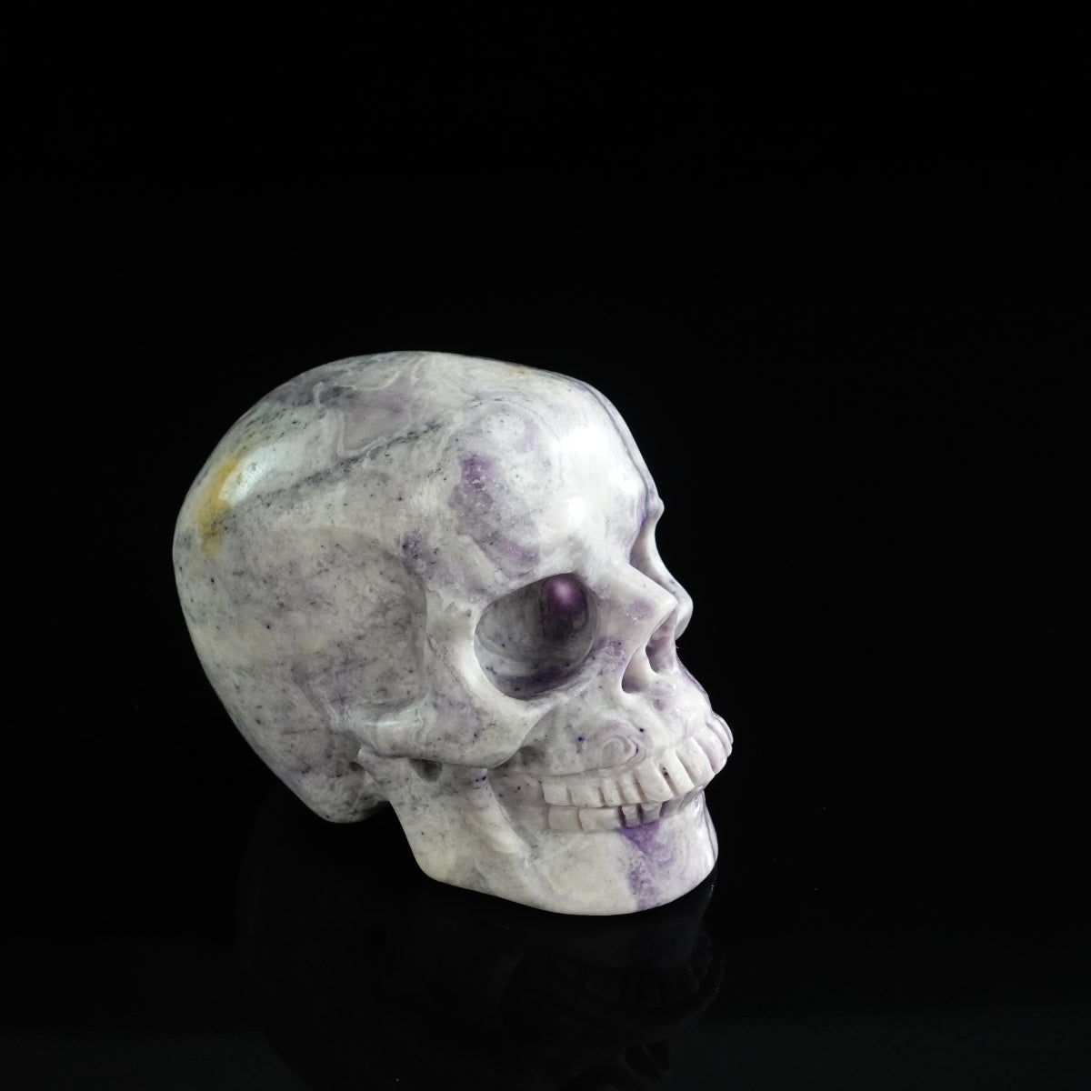 3.0" Purple Malachite Crystal Skull Carving - Unique Piece #PM17