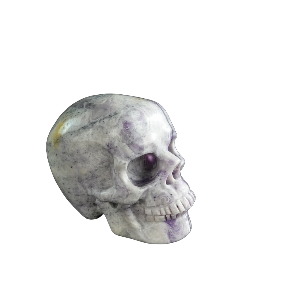 3.0" Purple Malachite Crystal Skull Carving - Unique Piece #PM17