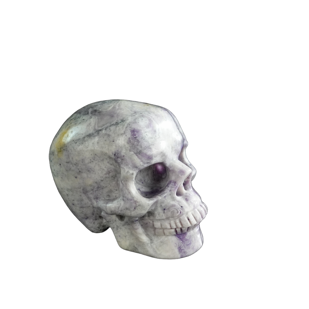 3.0" Purple Malachite Crystal Skull Carving - Unique Piece #PM17