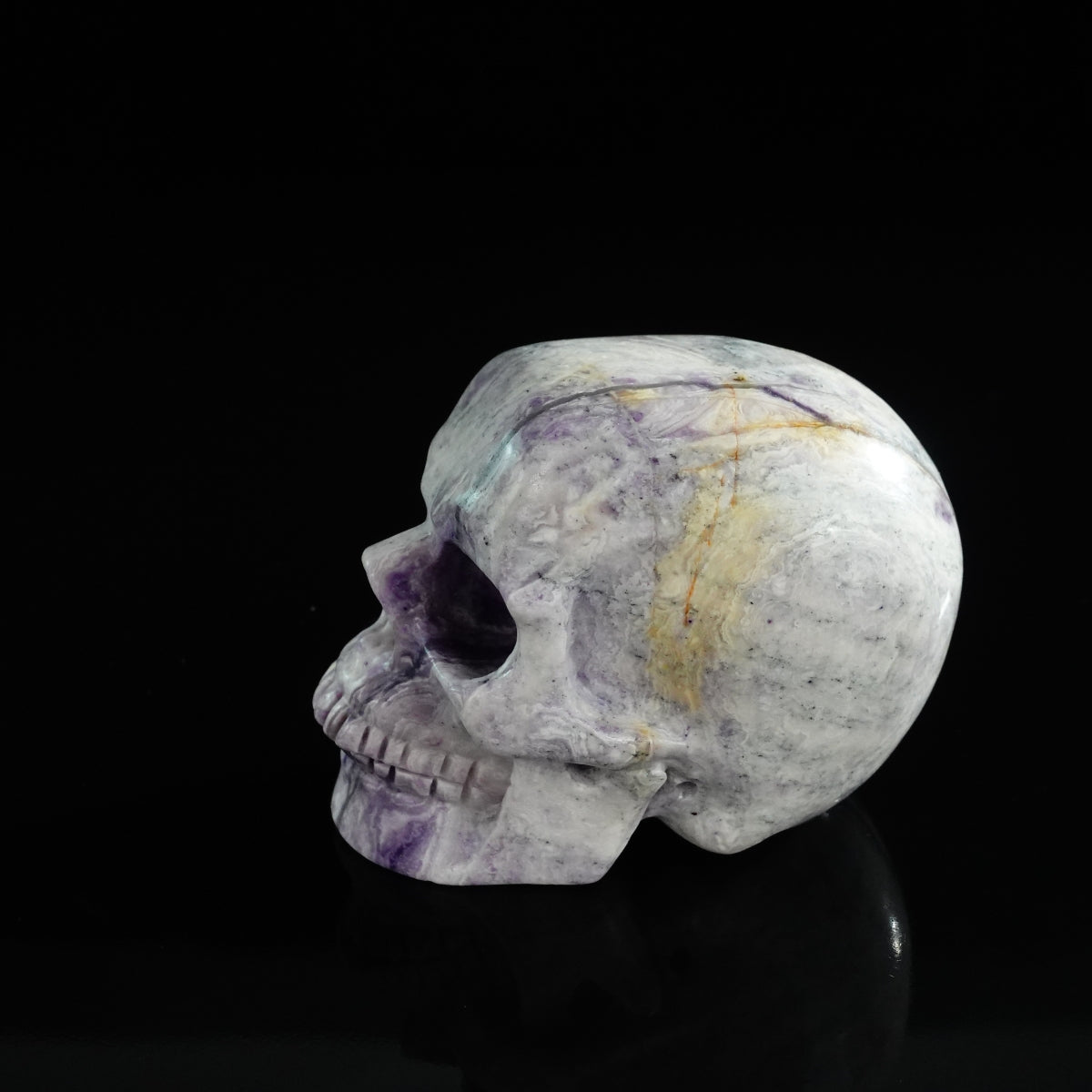 3.0" Purple Malachite Crystal Skull Carving - Unique Piece #PM17
