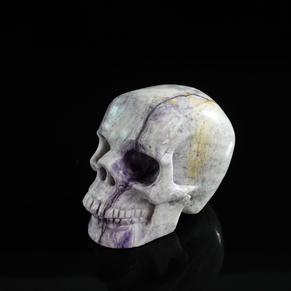 3.0" Purple Malachite Crystal Skull Carving - Unique Piece #PM17