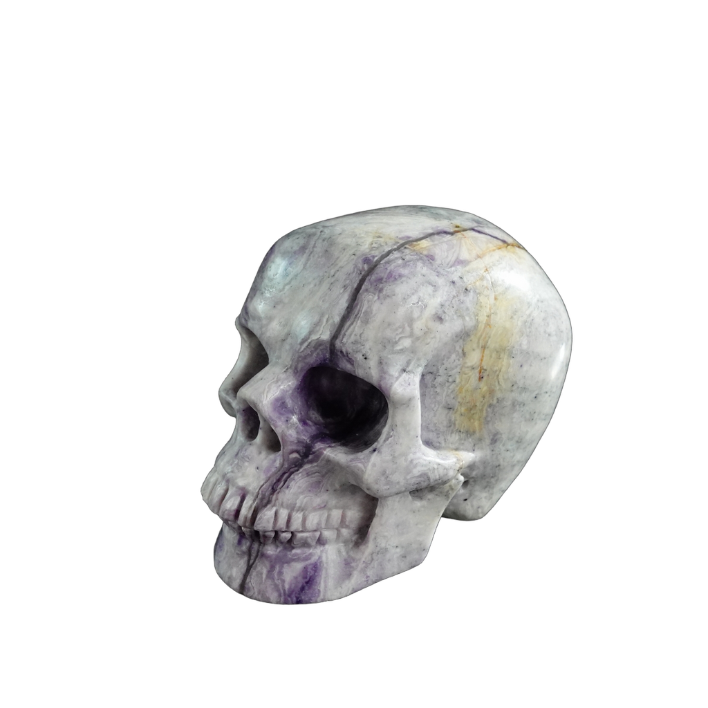 3.0" Purple Malachite Crystal Skull Carving - Unique Piece #PM17