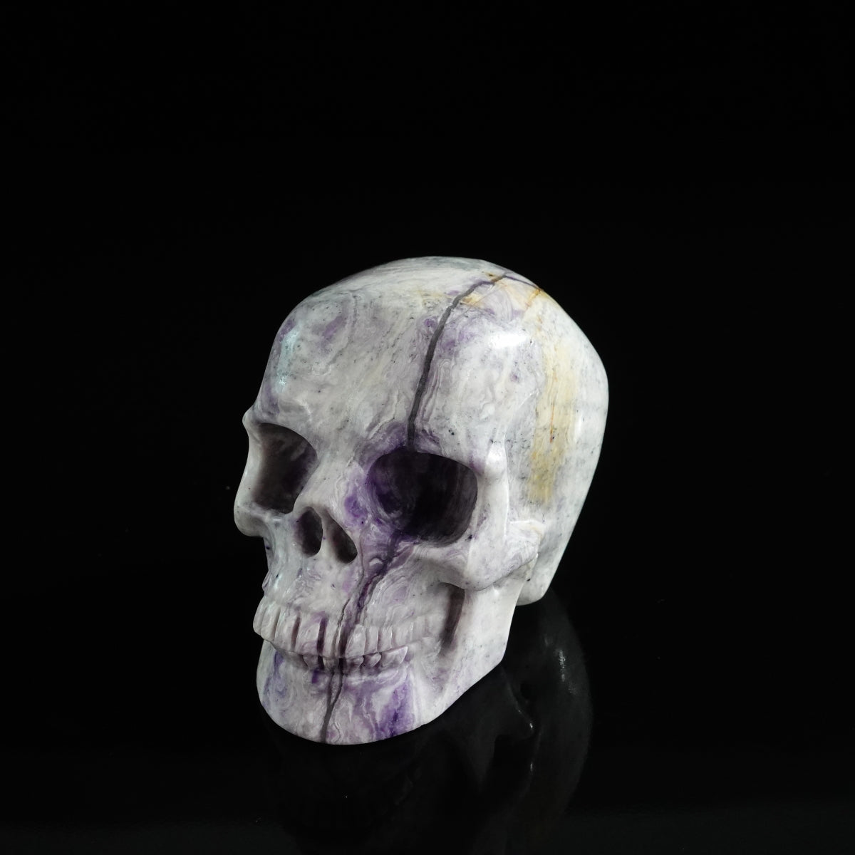 3.0" Purple Malachite Crystal Skull Carving - Unique Piece #PM17