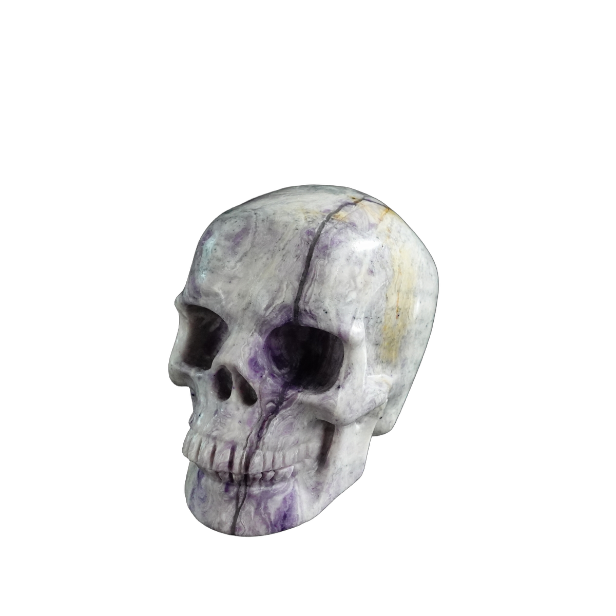 3.0" Purple Malachite Crystal Skull Carving - Unique Piece #PM17