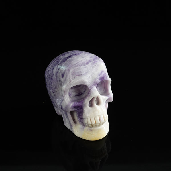 3.0" Purple Malachite Crystal Skull Carving - Unique Piece #PM18 - alternate view