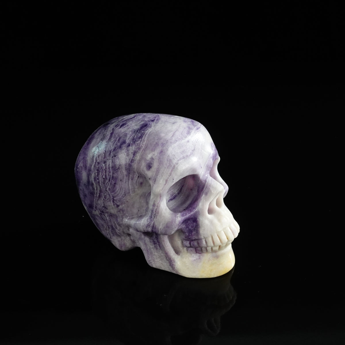 3.0" Purple Malachite Crystal Skull Carving - Unique Piece #PM18