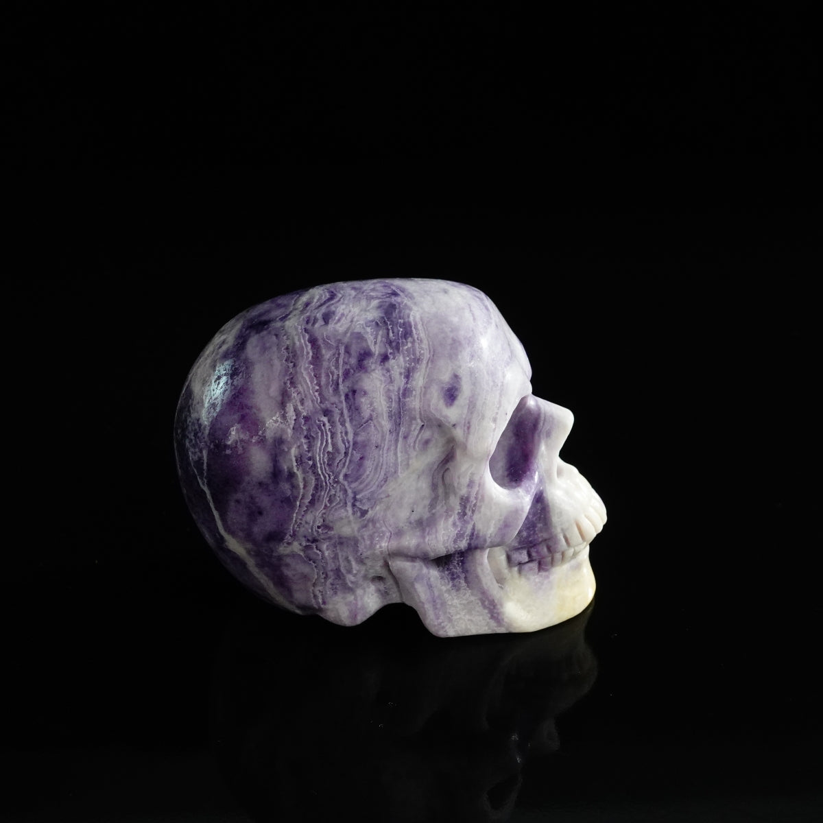 3.0" Purple Malachite Crystal Skull Carving - Unique Piece #PM18
