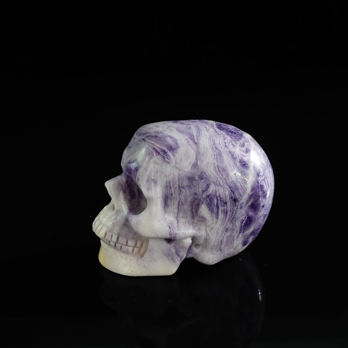 3.0" Purple Malachite Crystal Skull Carving - Unique Piece #PM18