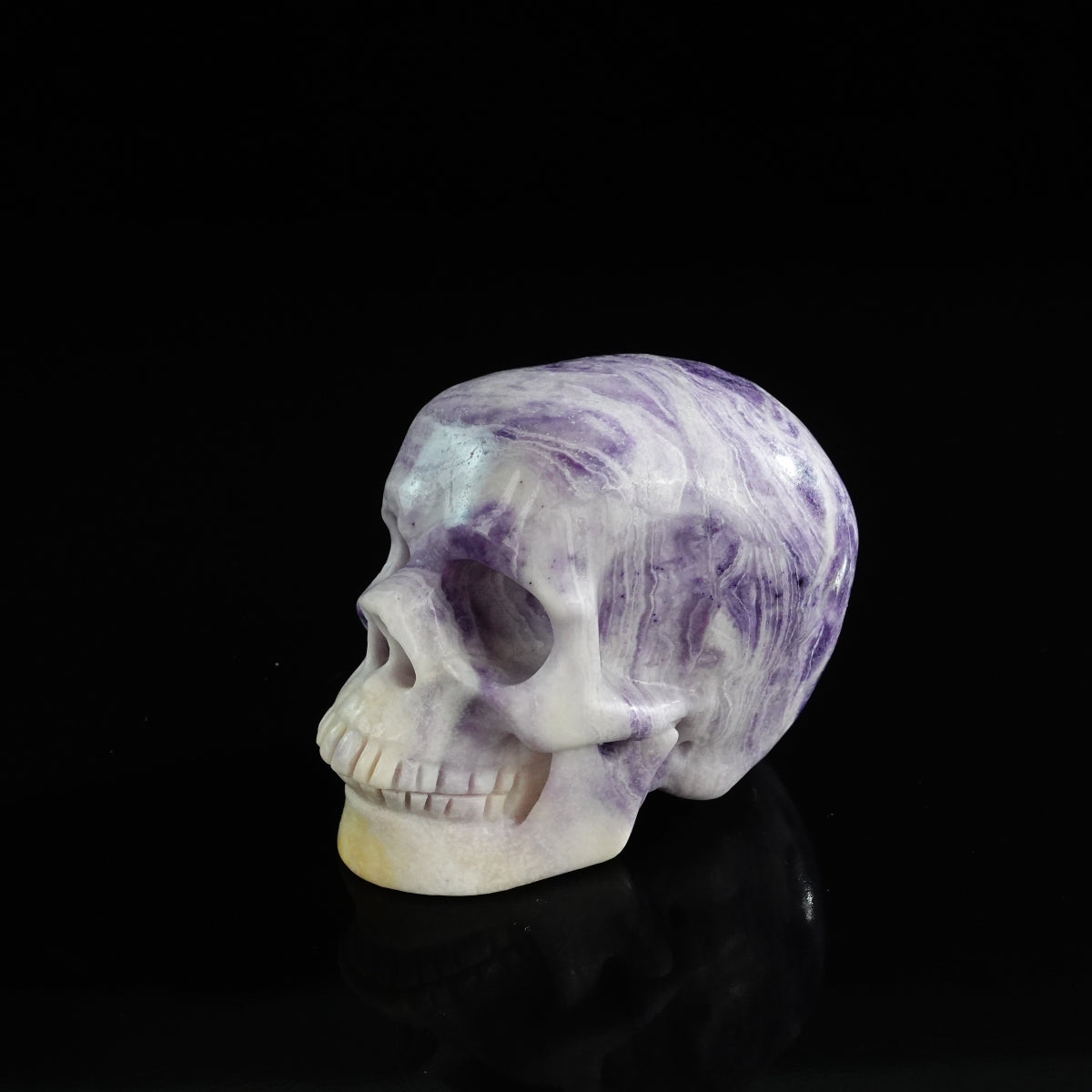 3.0" Purple Malachite Crystal Skull Carving - Unique Piece #PM18