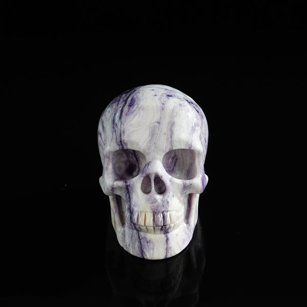 3.0" Purple Malachite Crystal Skull Carving - Unique Piece #PM19