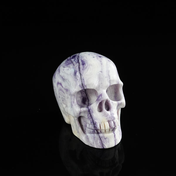 3.0" Purple Malachite Crystal Skull Carving - Unique Piece #PM19 - alternate view