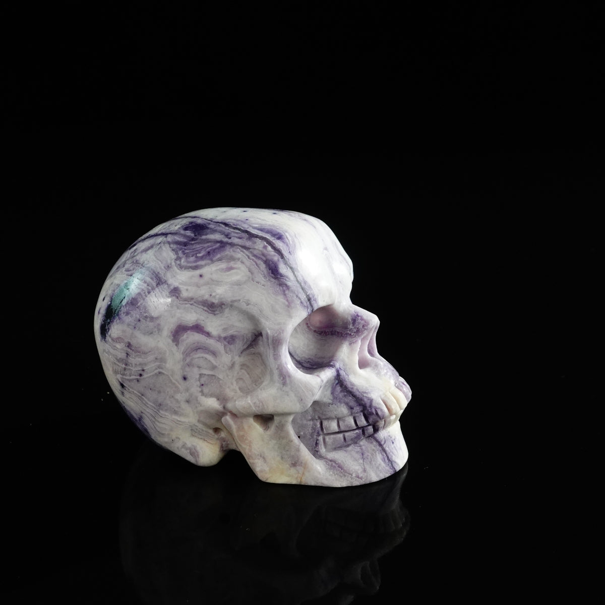 3.0" Purple Malachite Crystal Skull Carving - Unique Piece #PM19