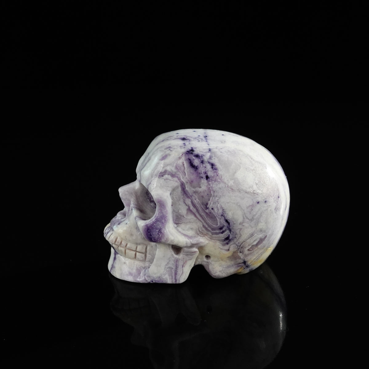 3.0" Purple Malachite Crystal Skull Carving - Unique Piece #PM19