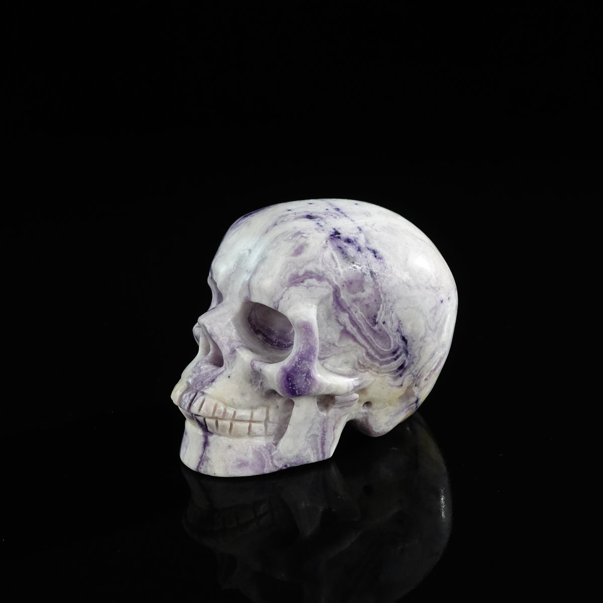 3.0" Purple Malachite Crystal Skull Carving - Unique Piece #PM19