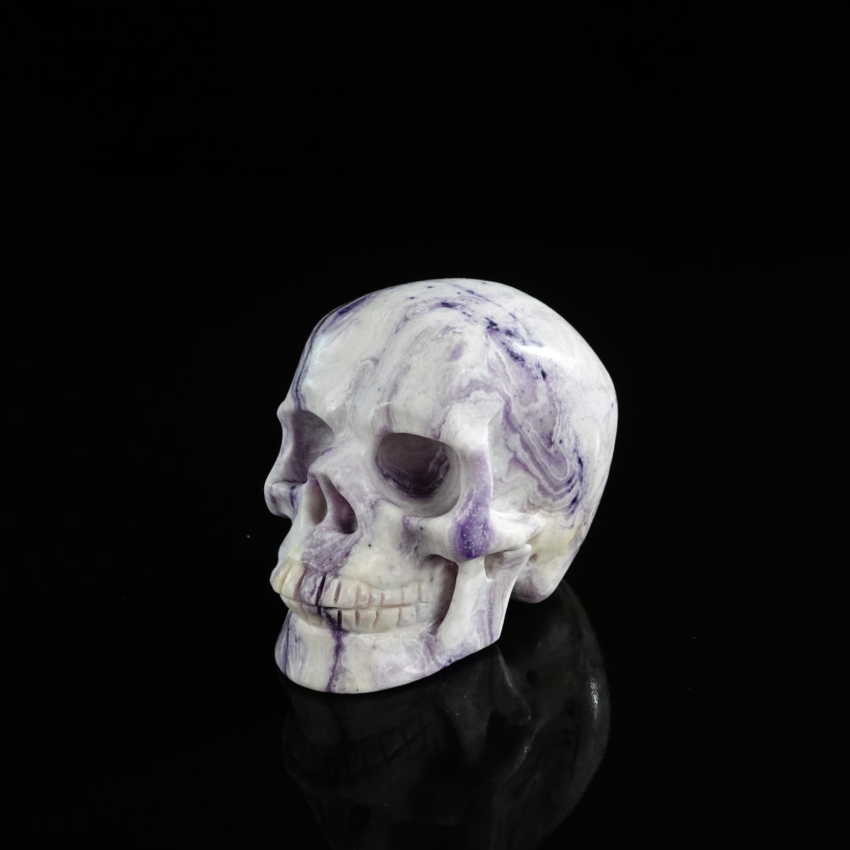3.0" Purple Malachite Crystal Skull Carving - Unique Piece #PM19