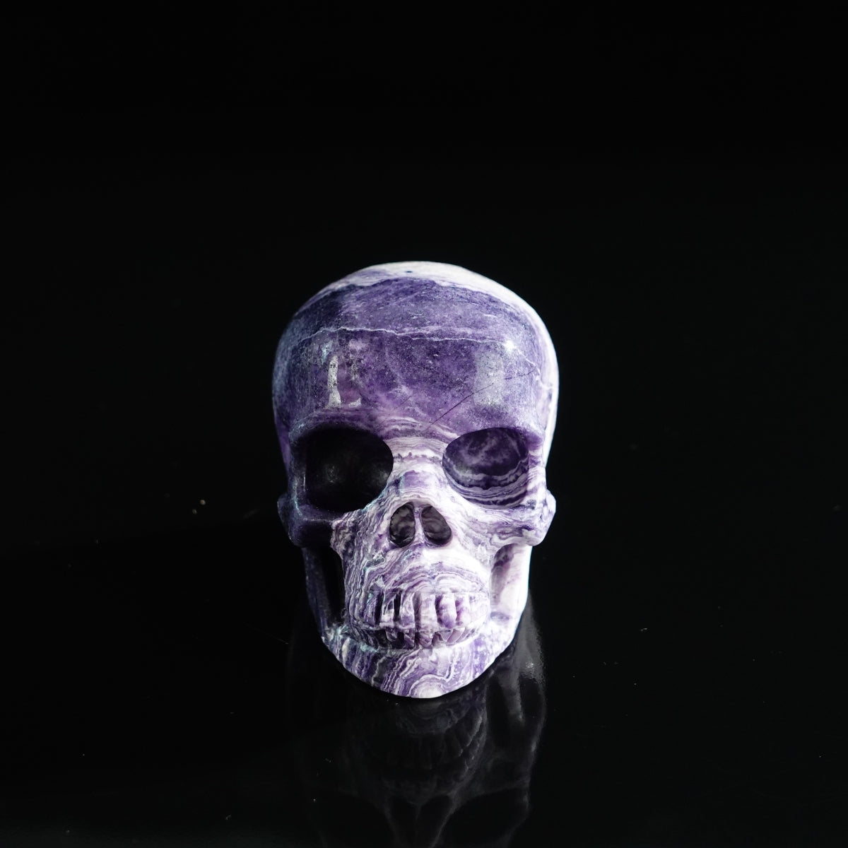 3.0" Purple Malachite Crystal Skull Carving - Unique Piece #PM20