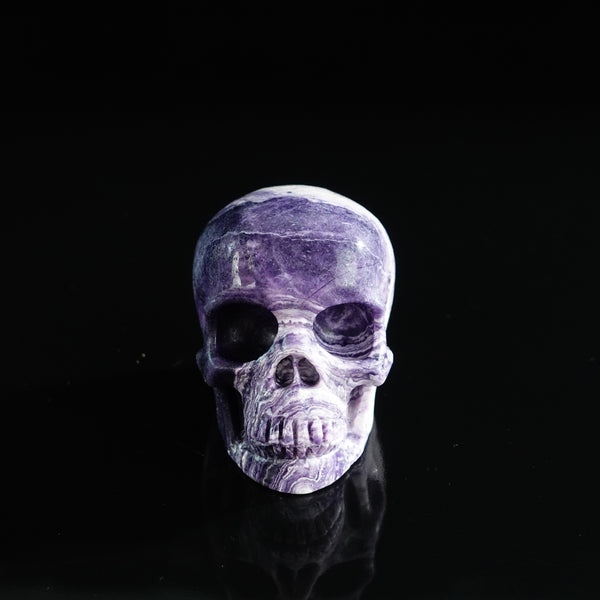 3.0" Purple Malachite Crystal Skull Carving - Unique Piece #PM20
