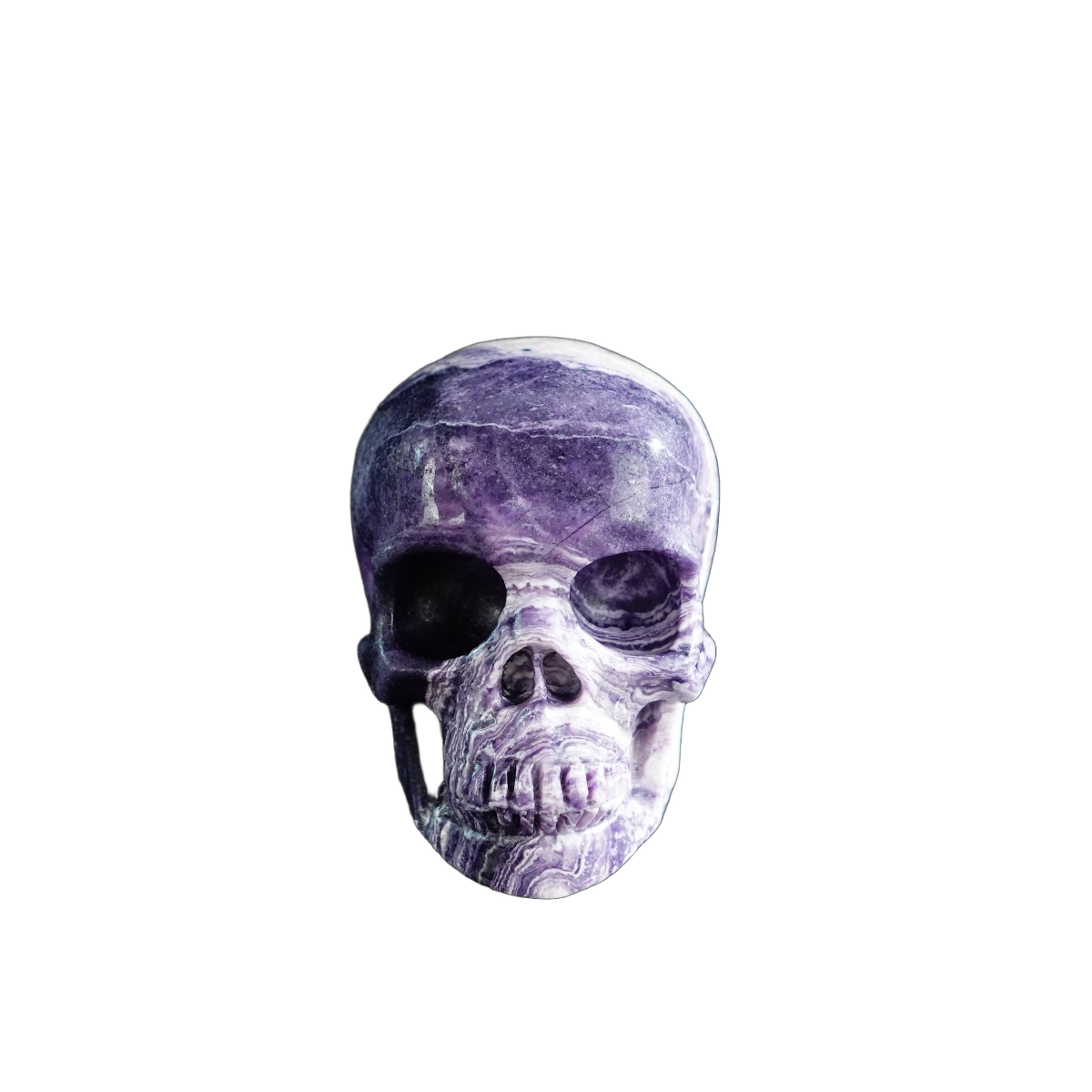 3.0" Purple Malachite Crystal Skull Carving - Unique Piece #PM20
