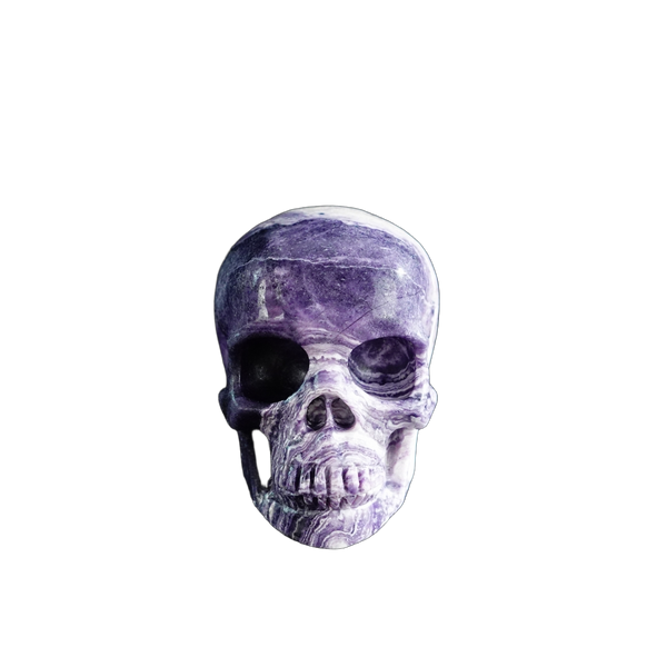 3.0" Purple Malachite Crystal Skull Carving - Unique Piece #PM20