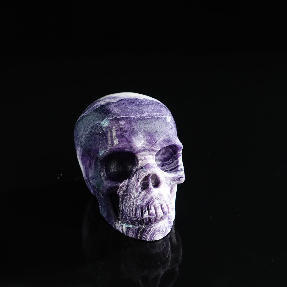 3.0" Purple Malachite Crystal Skull Carving - Unique Piece #PM20