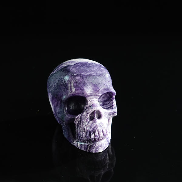 3.0" Purple Malachite Crystal Skull Carving - Unique Piece #PM20 - alternate view
