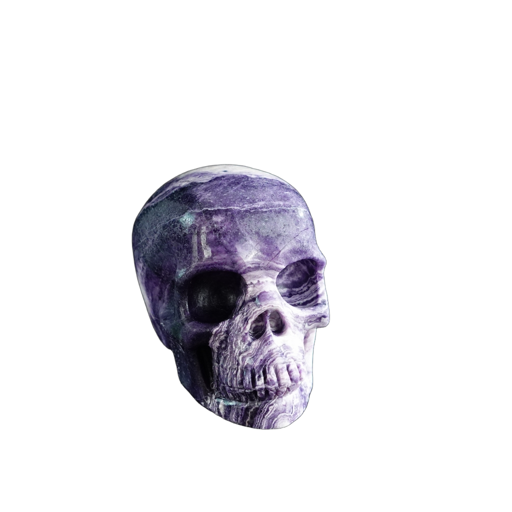 3.0" Purple Malachite Crystal Skull Carving - Unique Piece #PM20