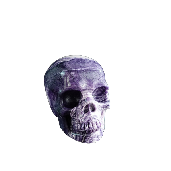 3.0" Purple Malachite Crystal Skull Carving - Unique Piece #PM20 - alternate view