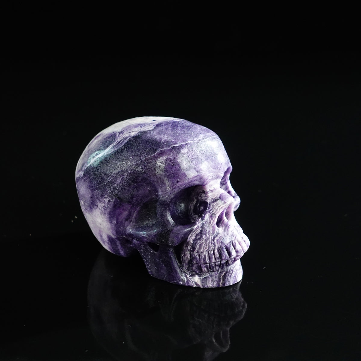 3.0" Purple Malachite Crystal Skull Carving - Unique Piece #PM20