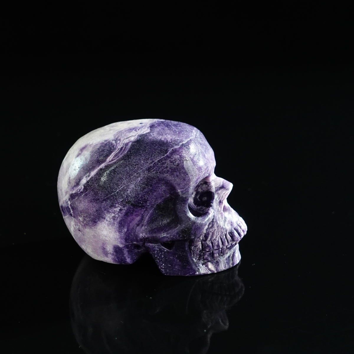 3.0" Purple Malachite Crystal Skull Carving - Unique Piece #PM20