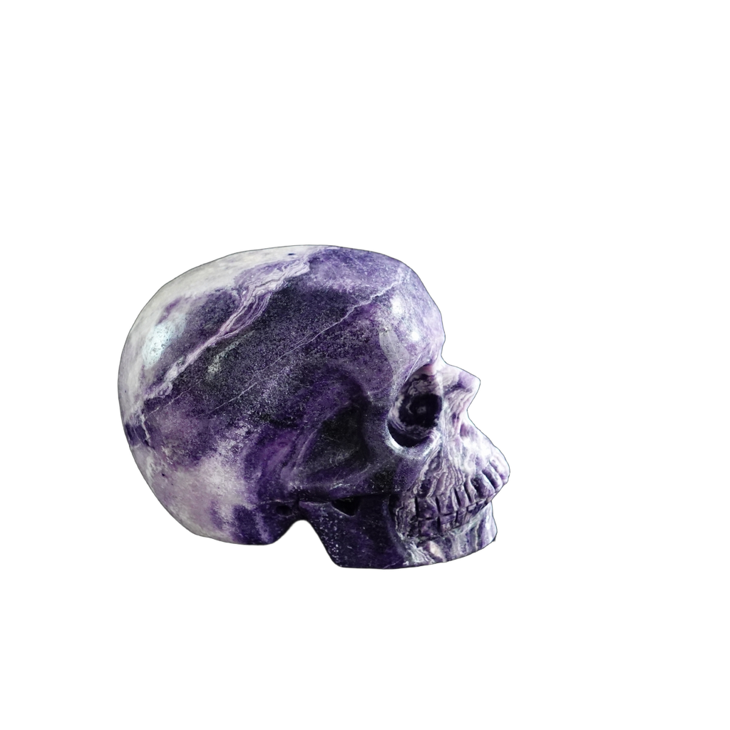3.0" Purple Malachite Crystal Skull Carving - Unique Piece #PM20