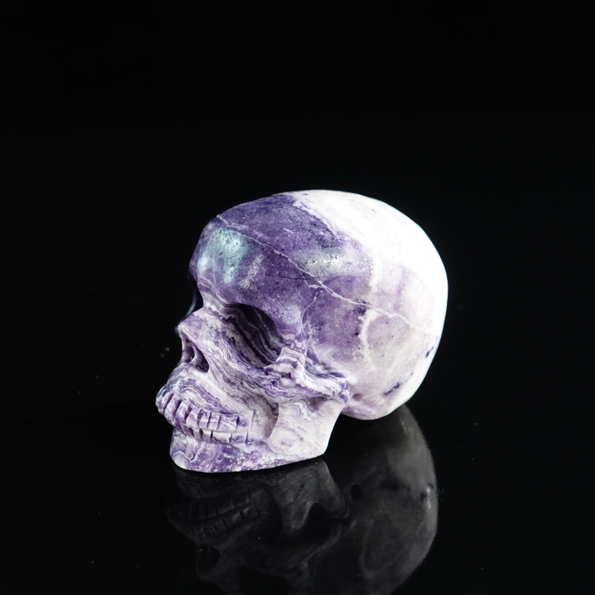 3.0" Purple Malachite Crystal Skull Carving - Unique Piece #PM20