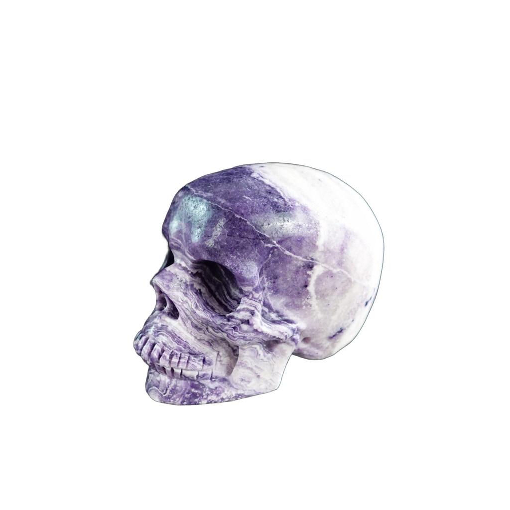 3.0" Purple Malachite Crystal Skull Carving - Unique Piece #PM20