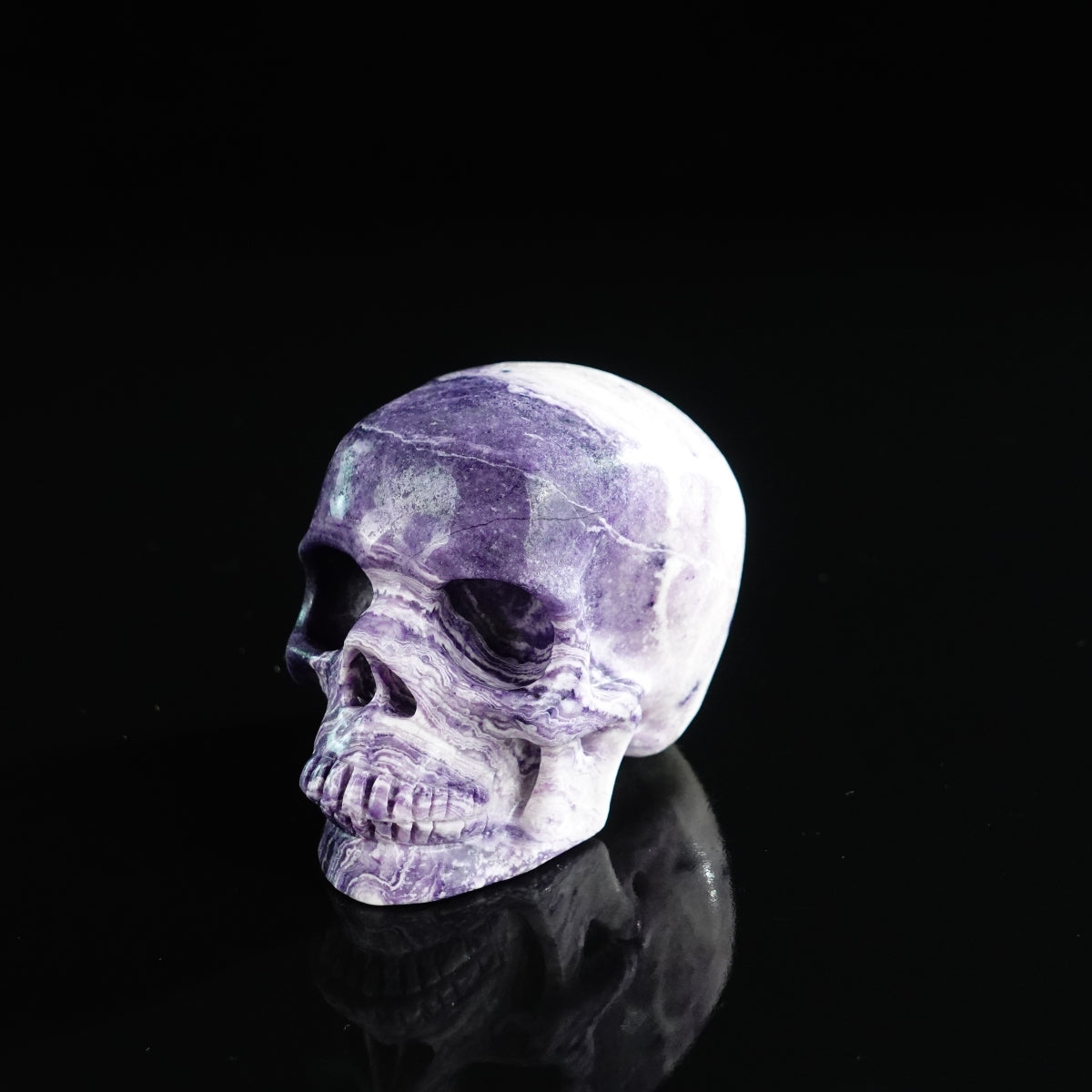 3.0" Purple Malachite Crystal Skull Carving - Unique Piece #PM20
