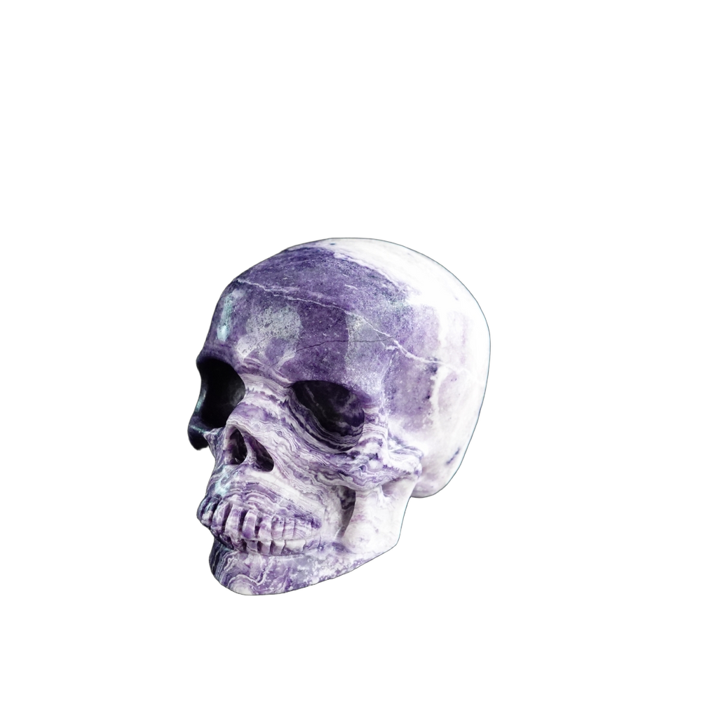 3.0" Purple Malachite Crystal Skull Carving - Unique Piece #PM20