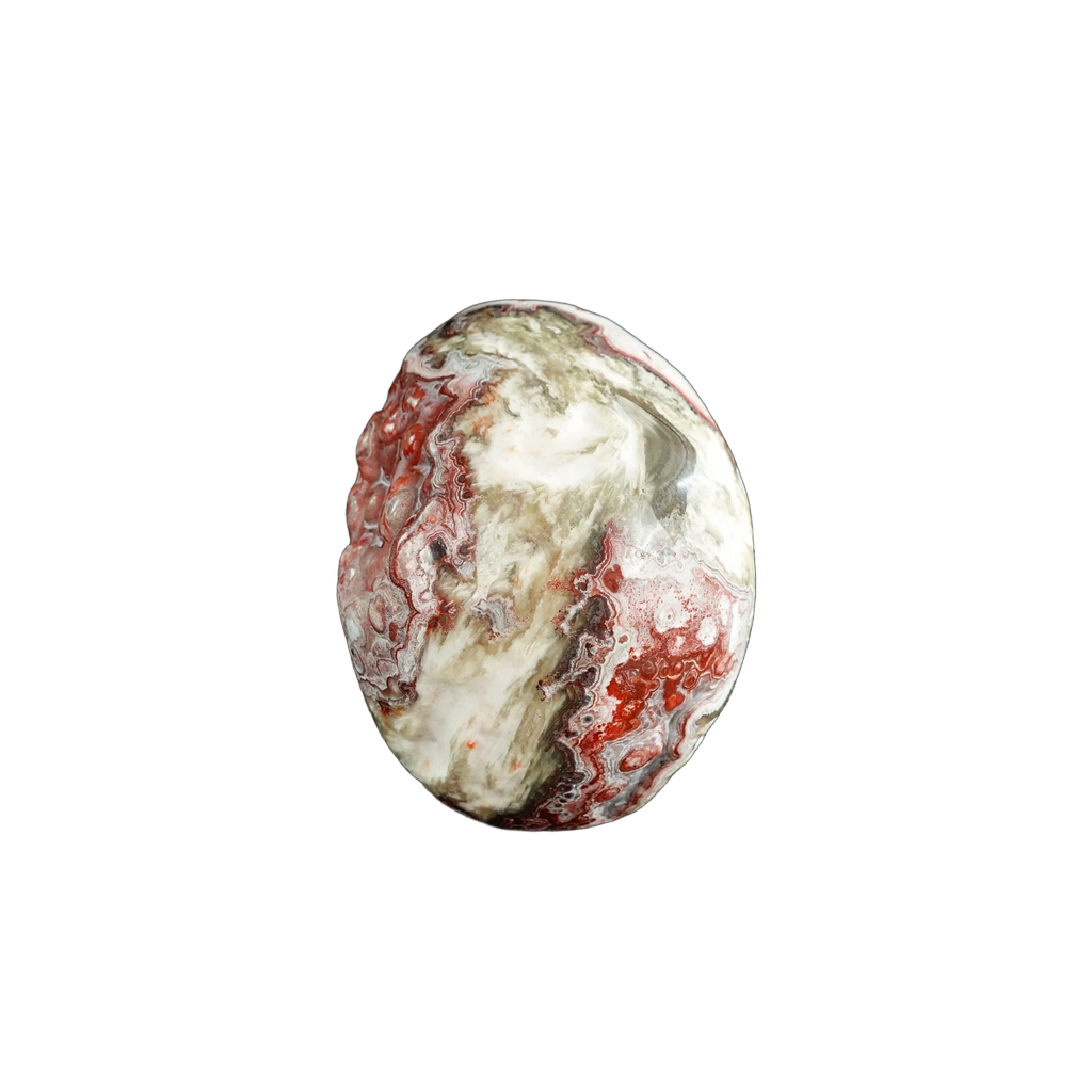3.0" Red Crazy Lace Agate Crystal Skull Carving - Unique Piece #RC01