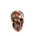 3.0" Red Crazy Lace Agate Crystal Skull Carving - Unique Piece #RC02