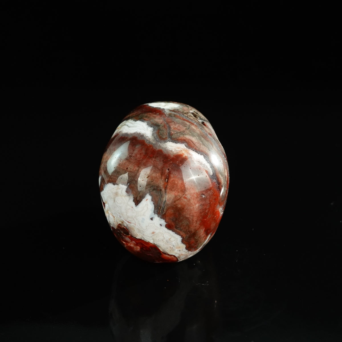 3.0" Red Crazy Lace Agate Crystal Skull Carving - Unique Piece #RC02