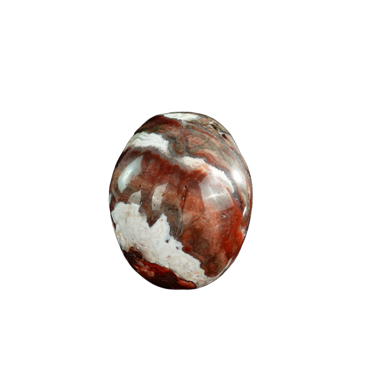 3.0" Red Crazy Lace Agate Crystal Skull Carving - Unique Piece #RC02