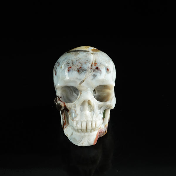 3.0" Red Crazy Lace Agate Crystal Skull Carving - Unique Piece #RC03